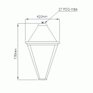 Luminaire d'éclairage public Hugo - HID 100W - corps inox et vasque méthacrylate - étanchéité IP66_1