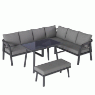 Merax salon de jardin, 7-8 personnes, gris - gris multi-matériau N634P0071G
