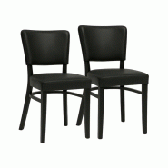 METRO PROFESSIONAL Chaise de restaurant rembourrée Cindora lot de 2, bois de hêtre/simili cuir, noir - noir matière synthétique 4894926329965