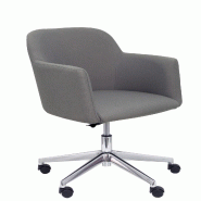 Piqueras y Crespo Fauteuil Zorio avec mécanisme pivotant réglable en hauteur, base chromée et revêtement en tissu ERA gris. - gris multi-matériau
