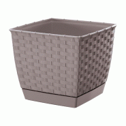 Prosperplast - Pot RATOLLA SQUARE 2,5 L - 16,5x16,5x14,2 cm, coloris Mocca - marron plastique polypropylène ZA3830