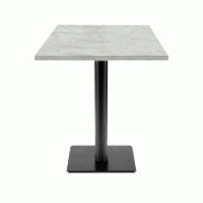 RestooTab - Table Milan T 60x60cm décor marbre pokhara - blanc fonte TB-MIT-6060M-MB.POK