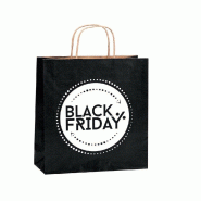 Sac papier "Black Friday" poignées torsadées 36x12x41cm - par 50