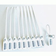 Scellé de sécurité biodégradable à tige plate avec double insert - 305219 Scellé de sécurité biodégradable à tige plate avec double insert - 305219