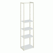 Structure Cage blanc 60x40x240cm 4 tablettes blanc