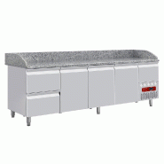 Table à pizza réfrigérée tropicalisé 3 portes et 2 tiroirs 600x400 ... - PTP361/P9