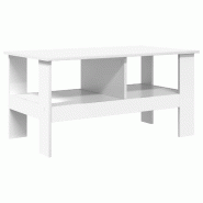 VidaXL Table basse Blanc 90 x 50 x 45 cm Bois d'ingénierie Modèle Atlas Office Luna - 8000252