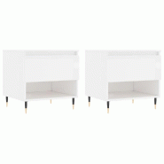 VidaXL Tables basses 2 pcs blanc brillant 50x46x50cm bois d'ingénierie Modèle Oslo Pro - 830897