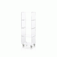 AQA Design Armoire transparente en PMMA THALOS, avec roues L.39,5 P.30 H.117,5 MP06058 - transparent plastique MP06058