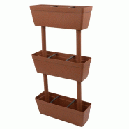 ArtPlast - Jardinière verticale à 3 niveaux 49x16,1x22 cm, terracotta - Collection LOLEGO VEG RESIN - orange plastique polypropylène ZA2183