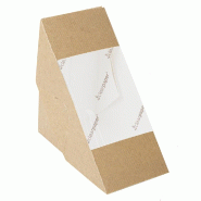 Boite carton 2 sandwichs triangle fenêtre cellulose 12,4x12,4x7,5 cm - par 50