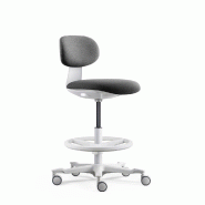 Chaise de travail / chaise de comptoir WORK MF2 W Assise en tissu / dossier en tissu gris foncé hjh OFFICE - gris polyester 800305
