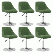Chaises pivotantes à manger lot de 6 Vert foncé Velours Modèle Zorella - 8720286753002