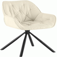 CLP Chaise de salle a manger Rimio Cord Cordon HBT: 82x56x62 cm Crème - beige textile 327849