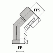 Coude 45° femelle NPT x femelle tournant NPSM (cylindrique) - Cône 60° - NPT-CFFNPSM40202 - Ø FP 1/8' - Ø FPS 1/8'