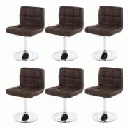 Décoshop26 - Lot de 6 chaises fauteuils de salle à manger en synthétique marron CDS04264 - marron 3000080891793