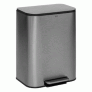 FIVE Poubelle large en Acier Inox finition mat 50 Litres ouverture à pédale - gris 3560233534798 FIVE Poubelle large en Acier Inox finition mat 50 Litres ouverture à pédale - gris 3560233534798