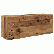 Helloshop26 - Armoire murale de bain design pratique 80 x 25 x 30 cm avec vérin à gaz en bois vieux bois 02_0051275 - Bois massif 3000236831130
