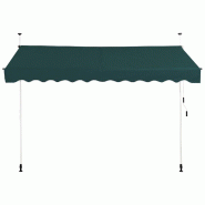 Helloshop26 - Auvent rétractable 300 x 125 cm réglable 200-300 cm design moderne pour terrasse et jardin en aluminium vert 20_0010436 - 3000226184567
