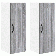 Helloshop26 - Lot de 2 armoires murales de cuisine pratiques design moderne 30 x 31 x 80 cm en bois d'ingénierie gris sonoma 02_0054036 - gris Bois m