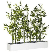 Jardinière artificielle basse - Composition florale en bambous - L 80 cm - Blanc Jardinière artificielle basse - Composition florale en bambous - L 80 cm - Blanc