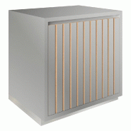 Meuble Vertigo T03 2 tiroirs à l'anglaise MDF naturel et gris alu 60x47x60 cm