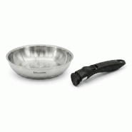 Poêle de cuisson 20 cm en inox et manche amovible Fackelmann InoGrip avec accessoires - Acier inoxydable 18/10 3176239910476