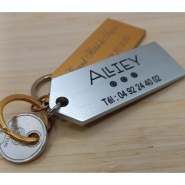 Porte-clés aluminium plat  réf. 102611-74