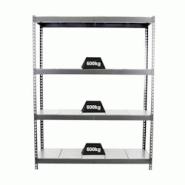 PROREGAL Étagère pour charges lourdes METAL BEAST FOUR | HxLxP 200x180x90cm | Charge du compartiment 600kg | Gris - gris métal PR_RS17-22 PROREGAL Étagère pour charges lourdes METAL BEAST FOUR | HxLxP 200x180x90cm | Charge du compartiment 600kg | Gris - gris métal PR_RS17-22