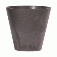 Prosperplast - Pot TUBUS BETON EFFECT 3,5 L - 20x20x18,7 cm, coloris Anthracite - gris plastique polypropylène ZA3974