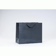 Sac Luxe pelliculé noir 32x13x26cm - par 12 - finition glossy - poignées cordelières