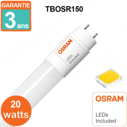 Tube led - 150cm -20w- 2600 lumens - verre - réf tbosr1504k