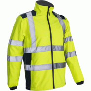 Veste softshell - KANPA - 100% PES stretch mécanique + TPU membrane + Polaire 295g/m2 - Jaune HV/Marine - COVERGUARD | 5KPA16 Veste softshell - KANPA - 100% PES stretch mécanique + TPU membrane + Polaire 295g/m2 - Jaune HV/Marine - COVERGUARD | 5KPA16