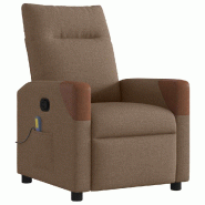 VidaXL Fauteuil de massage inclinable Marron Tissu Modèle Eronelis - 8721158657640