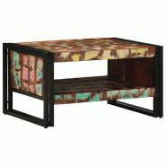 VidaXL Table basse multicolore 70x50x38 cm bois de récupération massif Modèle Orion - 4102711