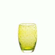 Zafferano Bolicante Lot de 6 Verres Tumbler en Verre Soufflé à la Bouche Couleur Vert Pomme Travail Artisanal avec Effet Bouillonnant Tradition de M