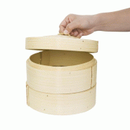 ​​​​​​​Panier vapeur en bambou 2 étages (Ø)203 × (H)150 mm, 1,4 Litres