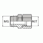Adaptateur droit mâle gaz conique x femelle tournant JIS - WMCFTO0404 - MGCO1/4 / FTO