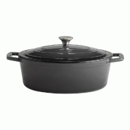 APS braadslede met deksel -5 STARS- 33 x 25 cm, H : 11 cm (ovaal) Gietijzer, geëmailleerd - fonte 88309