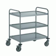 Chariot de Service Inox 3 plateaux 800x530 mm - Gastroland - 3701666006302 Chariot de Service Inox 3 plateaux 800x530 mm - Gastroland - 3701666006302