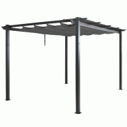 Décoshop26 - Pergola de jardin en aluminium 3x4 m avec toit coulissant réglable UV50+ structure 8 cm coloris anthracite 04_0009582 - aluminium 30002