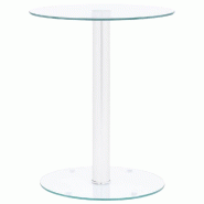 Décoshop26 - Table basse hauteur 50 cm verre trempé transparent et aluminium DEC040187 - verre 3000264792137