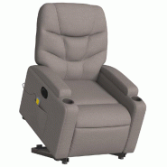 Fauteuil inclinable de massage électrique Taupe Tissu Modèle Zénith - 8721012171282