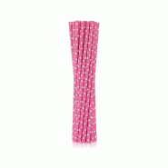 Godan 12 pailles rose à pois blancs - rose SG-RPCZG12