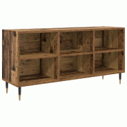Helloshop26 - Meuble TV rectangulaire moderne fonctionnel rangement 103,5 x 30 x 50 cm en bois d'ingénierie bois ancien 02_0052751 - métal 300023757