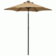 Helloshop26 - Parasol avec lumières led 200 x 211 cm aluminium taupe 02_0008094 - aluminium 3000433282728