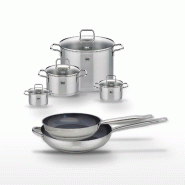 Lot 2 Poêles 28/32cm et 4 Faitouts 12/14/20/26cm Elo Profi Therm Platinum - gris inox 3176239953213