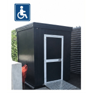 Monobloc sanitaire WC PMR raccordable - 205cm x 205cm x 247cm - avec équipements et sécurité spécifiques