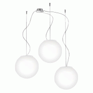 ROSSINI ILLUMINAZIONE Lampe À Suspension Multiple 3 Éléments Emily Rossini Group - Verre Satiné Blanc, 20Cm X3, Connexion E27 Ip20, Solution De De