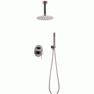 STELLAMEUBLES Ensemble de douche monocommande encastré Top Gris Mat / Champagne - 8435668013529